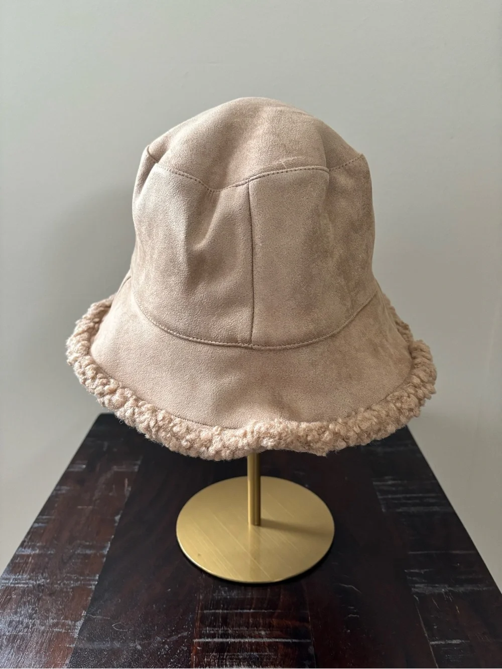Tan Sherpa Reversible Bucket Hat